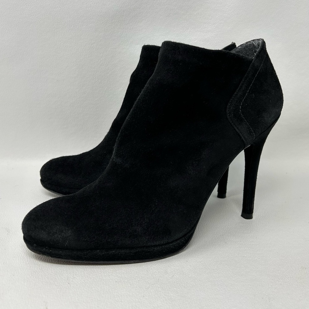 Stuart Weitzman Black Suede Leather High Heel Ankle Booties Womens 8.5